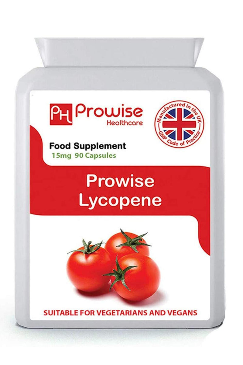 [Australia] - Lycopene 10% Beadlet 15mg | 90 High Strength Lycopene Capsules | Natural Antioxidant | Vegetarian & Vegan Formula | UK Manufactured Under GMP Standards by Prowise Healthcare 