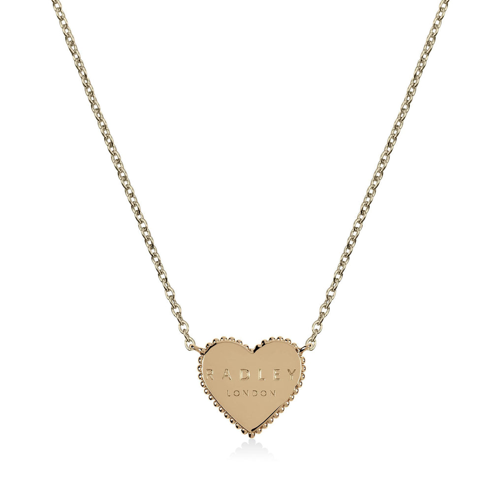 [Australia] - Radley Love Radley Ladies Gold Engraved Heart Heart Necklace RYJ2132 