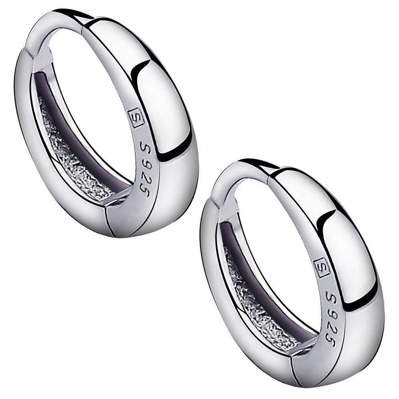 [Australia] - Meixao Fashion Jewelry 925 Sterling Silver Smooth Simple Hoop Stud Earrings for Women/Girl White 