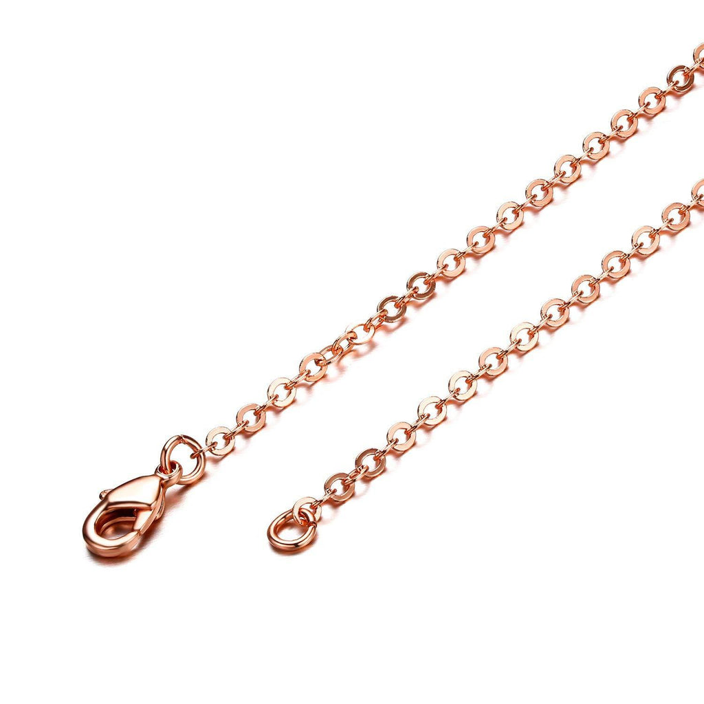 [Australia] - Wholesale 12PCS Rose Gold Plated Brass Flat Cable Chain Jewelry Chains Bulk for Jewelry Making 18-30inches (30"(2.0MM)) C-2mm 30inch 
