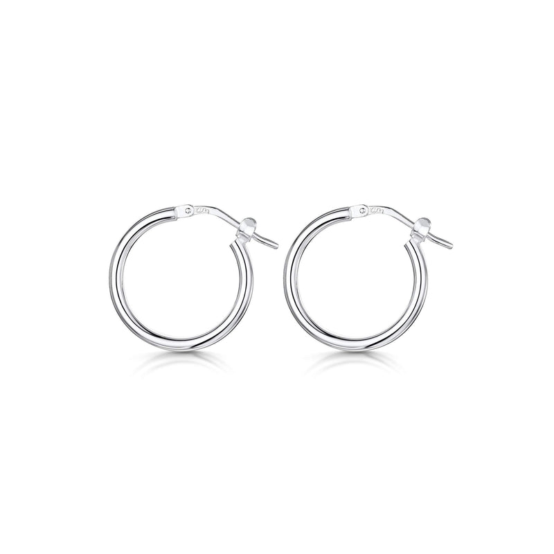 [Australia] - Amberta® 925 Sterling Silver Fine Circle Hinged Hoops - Round Creole Sleeper Earrings Diameter Size: 7 10 15 20 25 35 45 55 mm 15 mm 