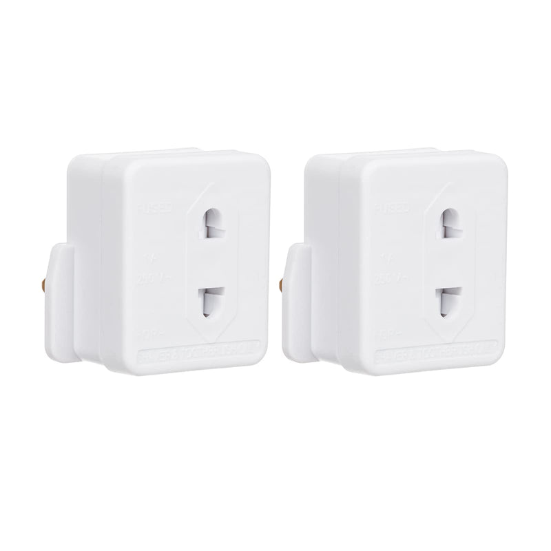 [Australia] - Invero® 2x Pack of Shaver Adaptor UK 3 Pin to 2 Pin Socket Plug Fuse ideal for Electric Toothbrush, Bathroom Shaving and more - White 
