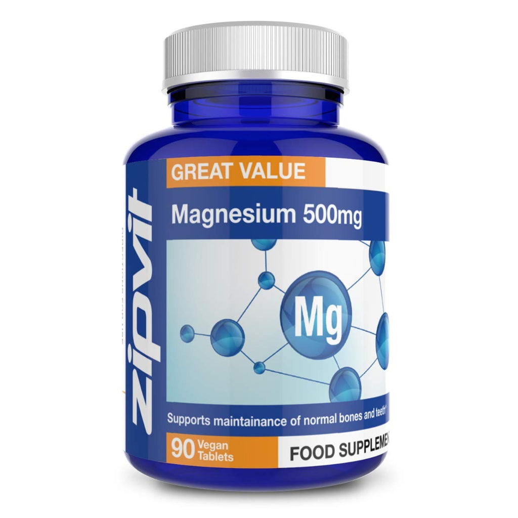 [Australia] - Magnesium 500mg, 90 Vegan Tablets. 3 Months Supply. Supports Muscle and Bone Health. Vegan and Vegetarian Formula. 