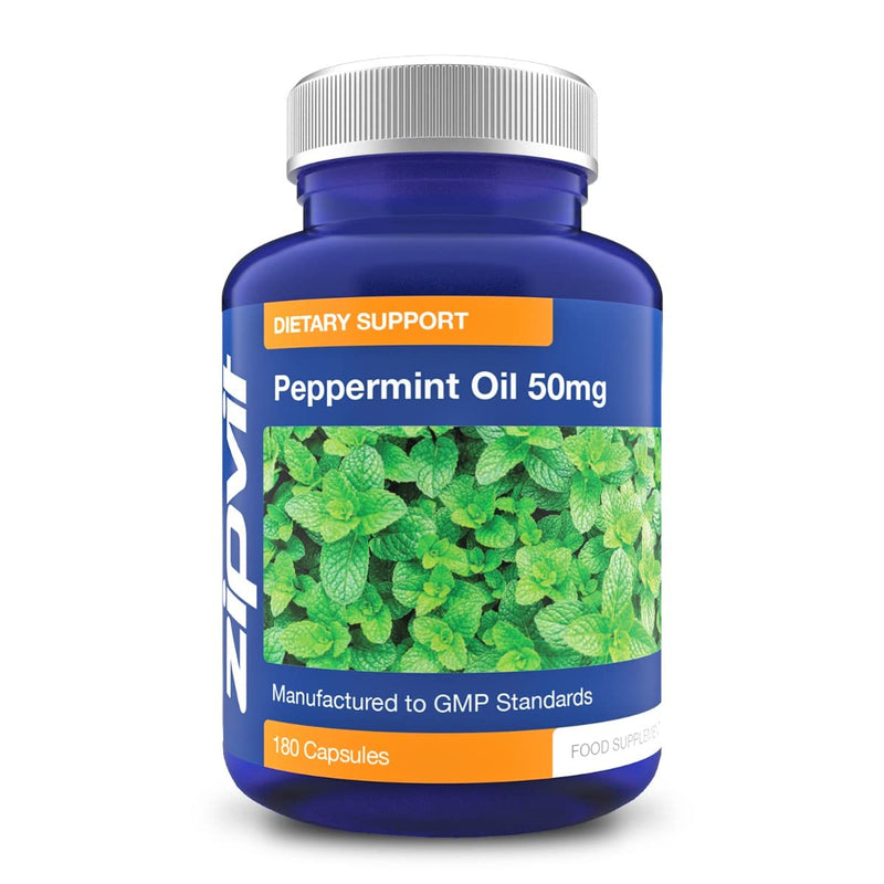 [Australia] - Peppermint Oil Capsules 50mg, 180 Peppermint Capsules for Digestive Discomfort. UK Manufactured. 