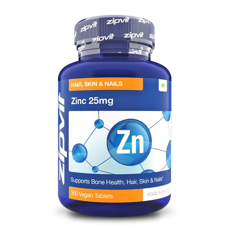 [Australia] - Zinc 25mg, 360 Vegan Tablets. Hair, Skin & Nails. Supports The Immune System, Bone Health & Cognitive Function 