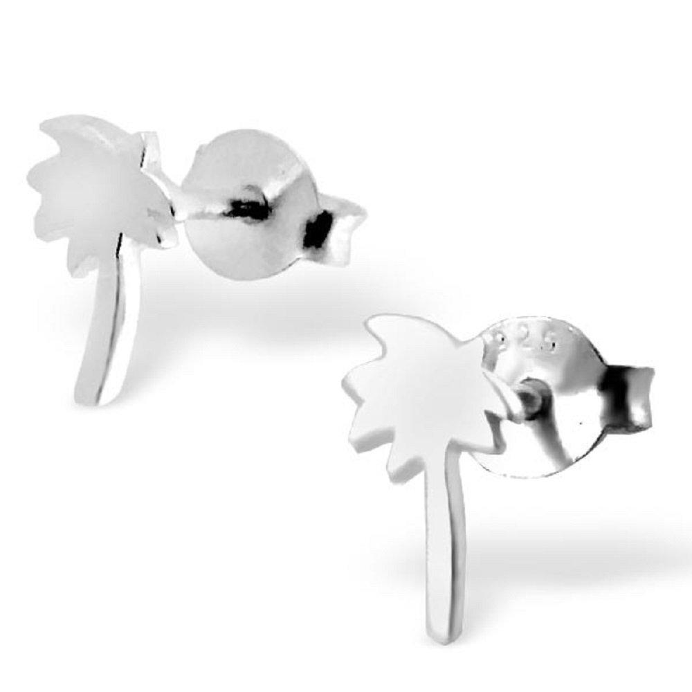 [Australia] - The Rose & Silver Company Women 925 Sterling Silver Palm Tree Stud Earrings 