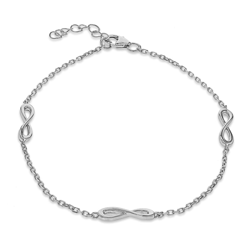 [Australia] - Tuscany Silver Sterling Silver Rhodium Plated Infinity Adjustable Bracelet 
