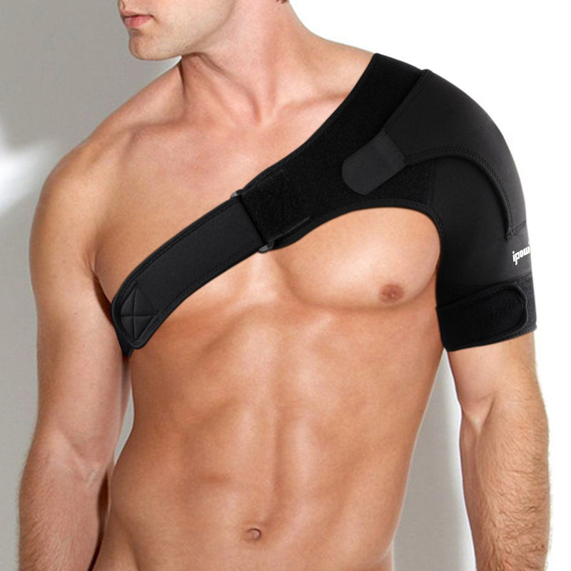 [Australia] - ipow Adjustable Unisex Shoulder Support Brace Strap Fits Left or Right Shoulder Helps Shoulder Stability - L Large 