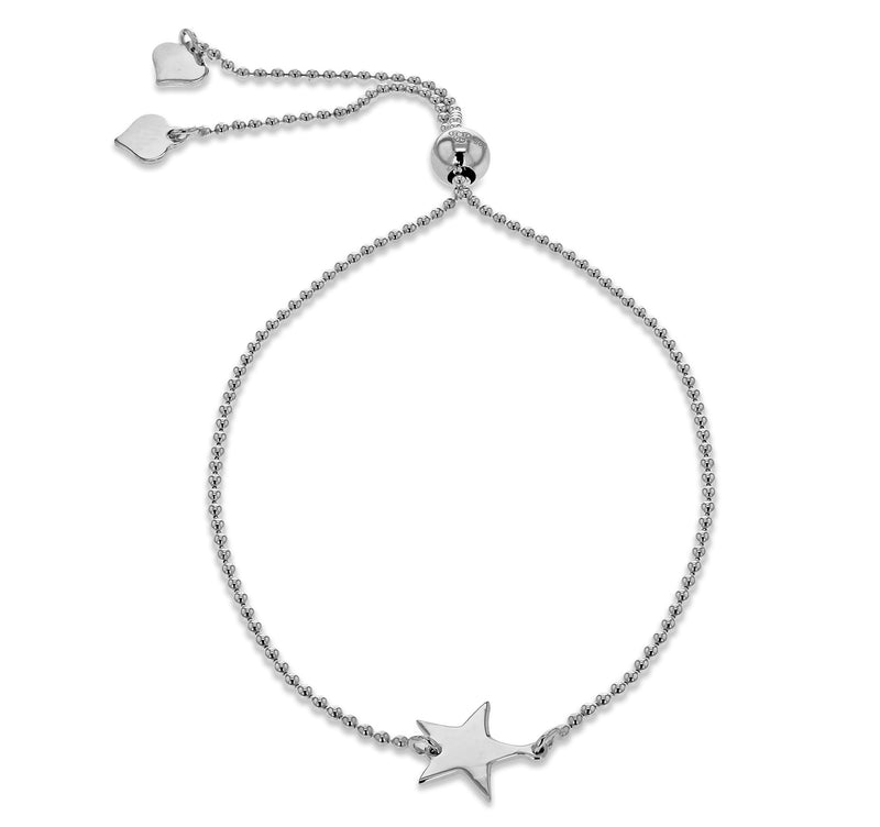[Australia] - Tuscany Silver Sterling Silver Rhodium Plated Star Sliding Adjustable Bracelet 