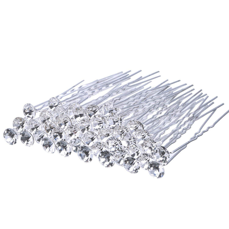 [Australia] - 40 Pack Bridal Wedding Hair Pins Rhinestone Hair Clips Accessories for Women and Girls 