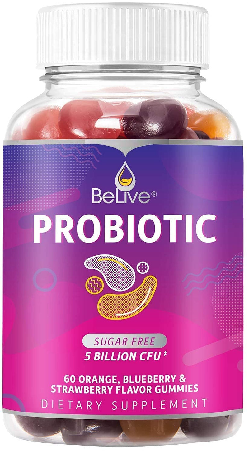 [Australia] - Probiotic Sugar Free Gummies - 5 Billion CFUs (Highest Strength Probiotics Gummy), Gut Digestive Support, Immune System Chewable Supplement for Kids, Men & Women - Mix Berries (1 Bottle) 1 