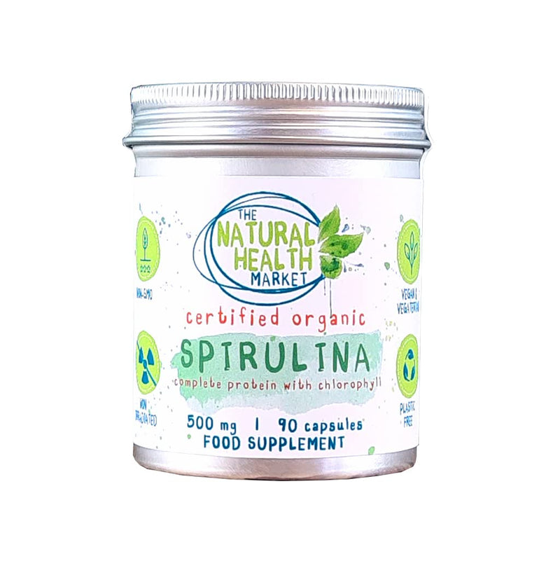 [Australia] - Organic Spirulina 500mg Capsules by The Natural Health Market � Soil Association Certified Organic � Vegan Friendly Capsule Shell (90 Capsules) 90 Capsules 