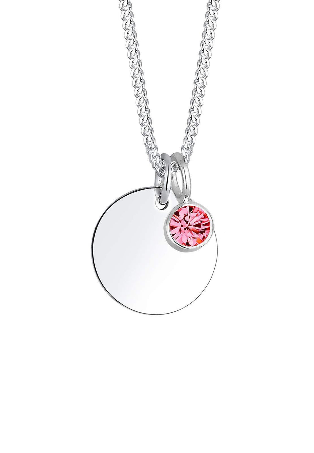 [Australia] - Elli Women Genuine Jewellery Necklace Chain with Pendant Birthstone January 925 Sterling Silver Crystals Red 38 Pink 