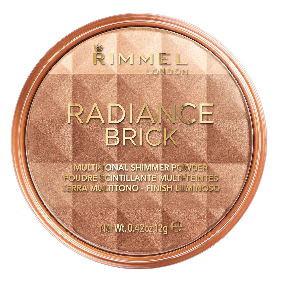 [Australia] - Rimmel London Radiance Shimmer Brick Pressed Bronzer, Light-As-Air Contouring Formula, 001 Light, 12 g Radiance Brick 