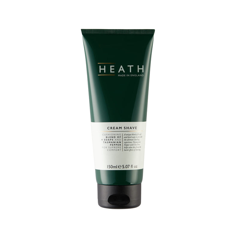 [Australia] - Heath Shave Cream - Blend of 9 Soaps - With Tasmanian Pepper, Tea Tree Oil and Glycerin - Vegan Friendly - Free from Parabens and Sulphates - Made in England - 150 ml 