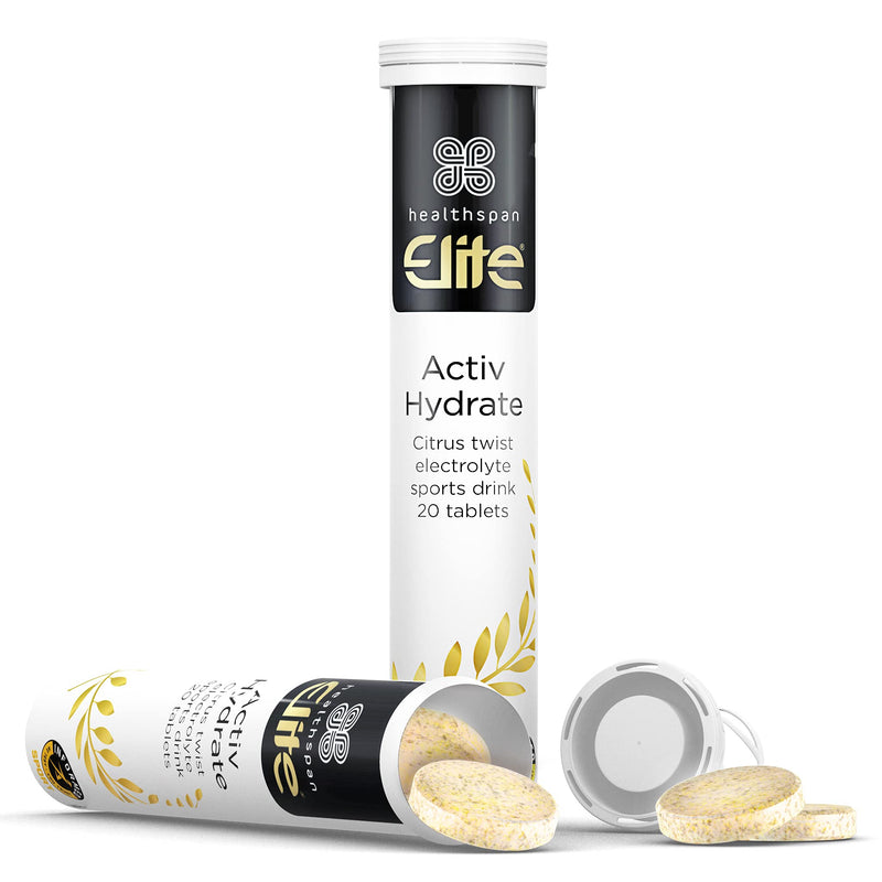 [Australia] - Healthspan Elite Activ Hydrate (40 Effervescent Tablets) | Citrus | All Blacks Official Partner | Calcium, Magnesium, Potassium & Sodium | Hydrate & Replenish Minerals | Vegan 