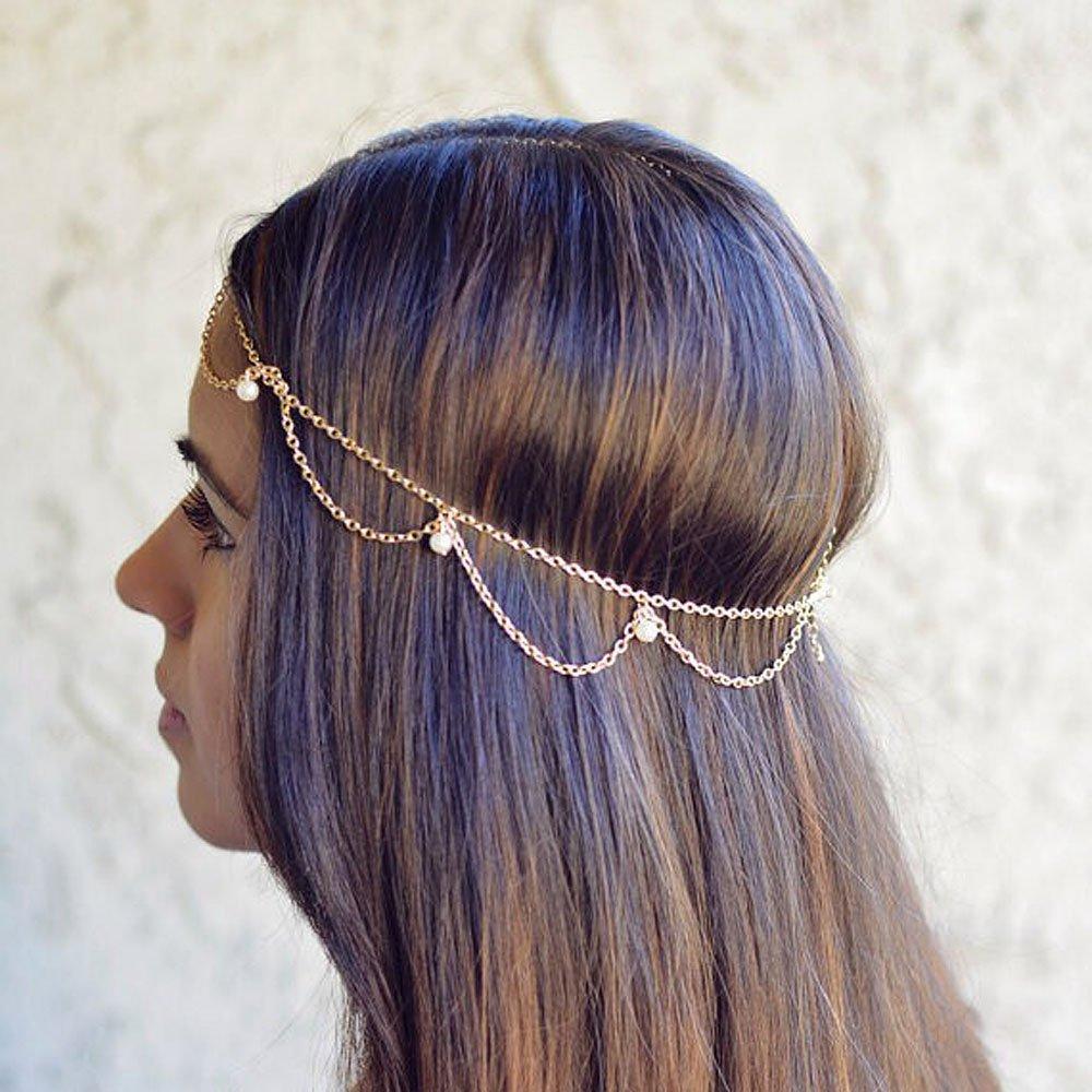 [Australia] - Yean Fashion Hair Accessories Bohemia Head Chain for Women and Girls 