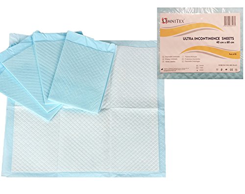 [Australia] - Omnitex 40 x 60cm Incontinence Bed/Chair Pads - 600ml - 800ml Disposable Absorbing Sheets (50x Pads 40x60 - Ultra (800ml)) 50x Pads 40x60 - Ultra (800ml) 