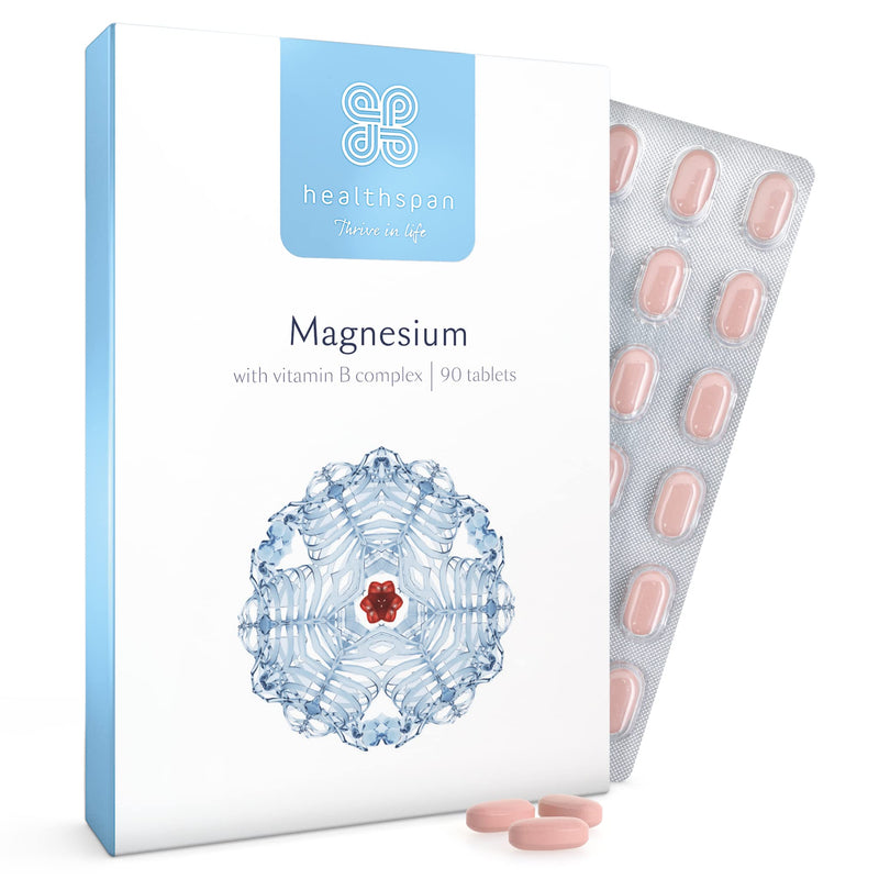 [Australia] - Healthspan Magnesium 375mg (90 Tablets) | Added Vitamin C & Vitamin B Complex | Promotes Immune Health | Support Your Bones, Teeth, Muscles & Nervous System | Vegan 