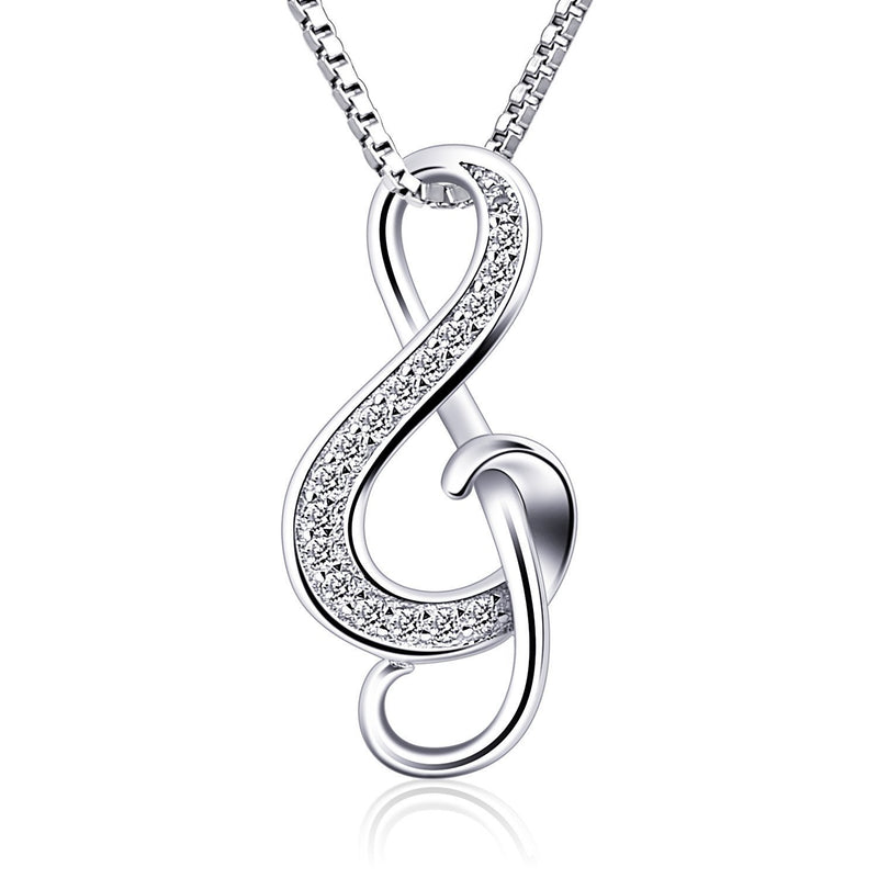 [Australia] - B.Catcher Silver Necklaces Music Note Pendant Necklace S925 Sterling Silver Women Jewellery 