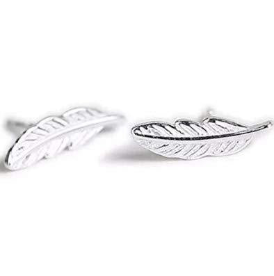 [Australia] - iszie jewellery sterling silver Pretty Little Feather Stud Earrings, Feather Earrings for women,Leaf Stud Earrings (length:12mm, width:3.5mm) 