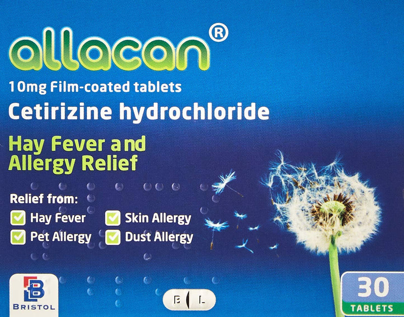 [Australia] - 12 Months Supply Allacan Cetirizine Hayfever and Allergy Tablets 30 x 12 (30 x 2 in each box) 