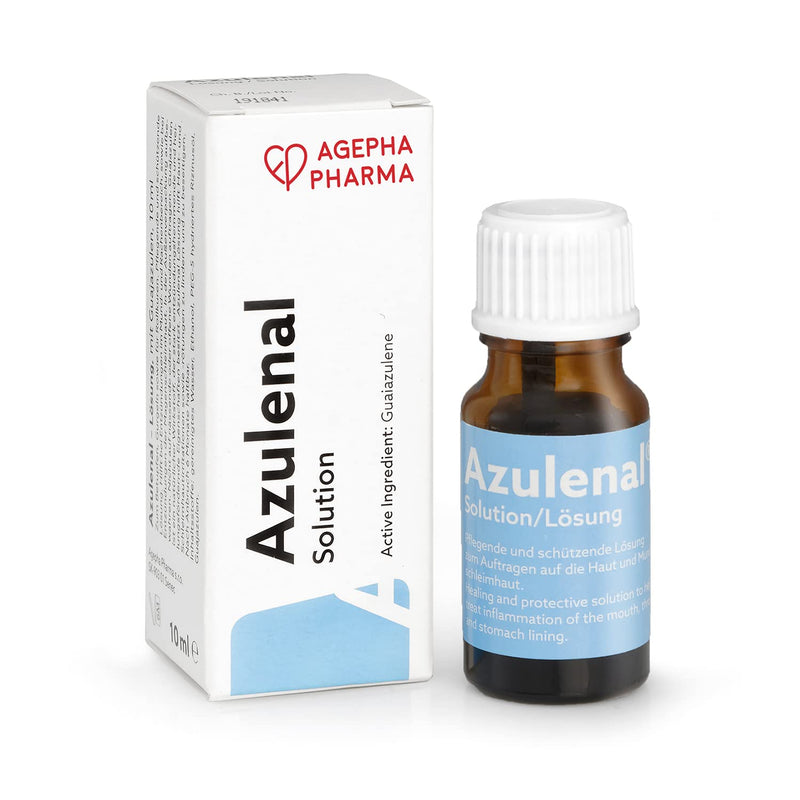 [Australia] - Azulenal Solution for Mouth Ulcer Treatment | Stomach Ulcers, Gingivitis, and Peptic Ulcers | Helps Against Digestion Problems and Throat Infections | Powerful Anti-Inflammatory with Guaiazulene 10 ml (Pack of 1) 
