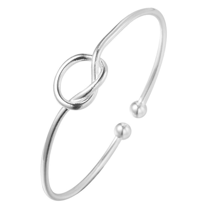 [Australia] - Chereda Love Hearth Knot Cuff Bangles Bracelets Accessories Girls Women Valentine's Day Gift 925 Sterling Silver 