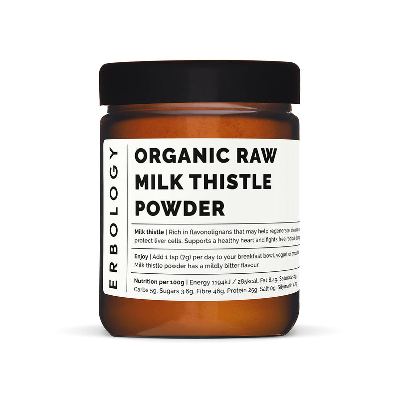 [Australia] - 100% Organic Milk Thistle Powder 120g - Cold-Pressed from 100% Milk Thistle Seeds - Rich in Silymarin - Cleanse and Detox - Straight from Farm - Raw Vegan - Non-GMO - Recyclable Glass Jar 