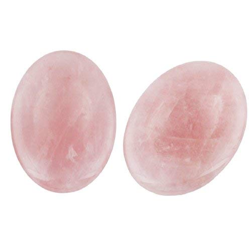 [Australia] - Shanxing Rose Quartz Thumb Worry Stone,Pocket Palm Stones Crystal Healing Reiki Meditation Stress Relief Pack of 2 