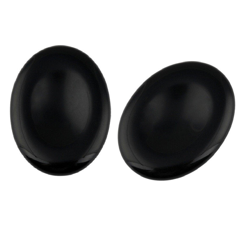 [Australia] - Shanxing Black Obsidian Thumb Worry Stone,Pocket Palm Stones Crystal Healing Reiki Meditation Stress Relief Pack of 2 