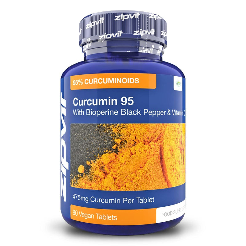 [Australia] - Curcumin 95 with Bioperine, Turmeric Curcumin Supplement with 95% Active Curcumin. 90 Vegan Tablets, 3 Months Supply. Vegetarian Society Approved Curcumin Supplement. 