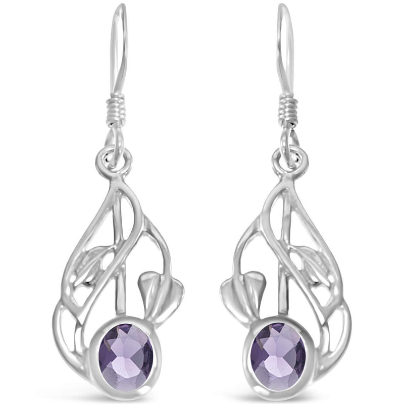 [Australia] - Sterling Silver Charles Rennie Mackintosh Amethyst Earrings 