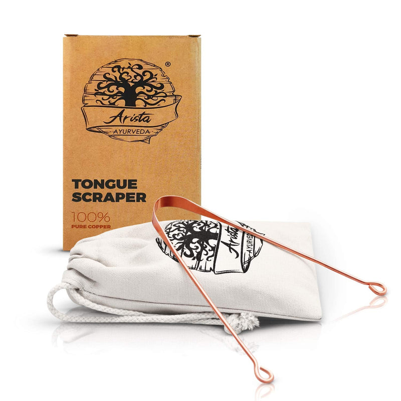 [Australia] - Arista Tongue Scraper | Ayurveda Tongue Cleaner | Copper Tongue Scraper for Bad Breath Treatment | Tongue Cleaner Scraper | Tongue Scrapers for Adults | Metal Tongue Scraper | Oral Hygiene Products 1 