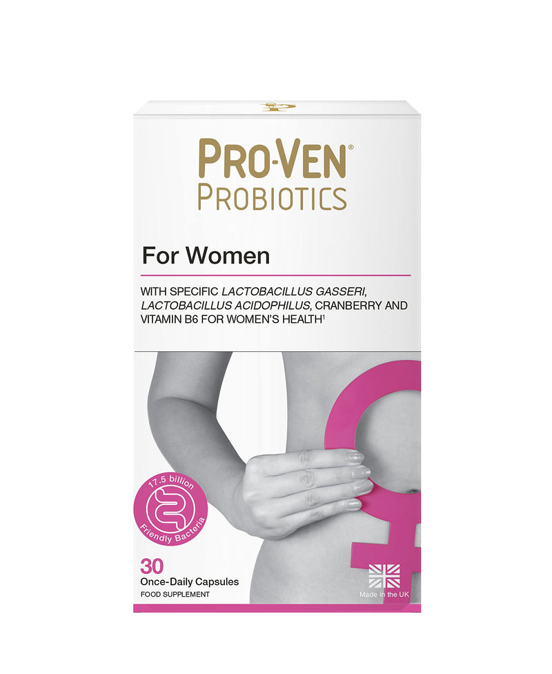 [Australia] - Pro-Ven Probiotics For Women 17.5 Billion CFU + Vitamin B6 Forumlated for Vaginial Flora Lactobacillus and Bifidus with Cranberry Capsules - 30 Day Supply (Packaging May Vary) 