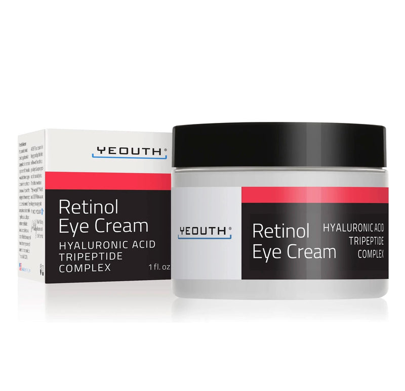 [Australia] - YEOUTH Retinol Eye Cream, Anti-Aging Eye Cream w/ Hyaluronic Acid, Tripeptide Complex & Green Tea - Moisturize, Brighten, Soothe, Protect & Reduce Fine lines, Wrinkles, Dark Circles & Puffiness (1oz) 28.3 g (Pack of 1) 
