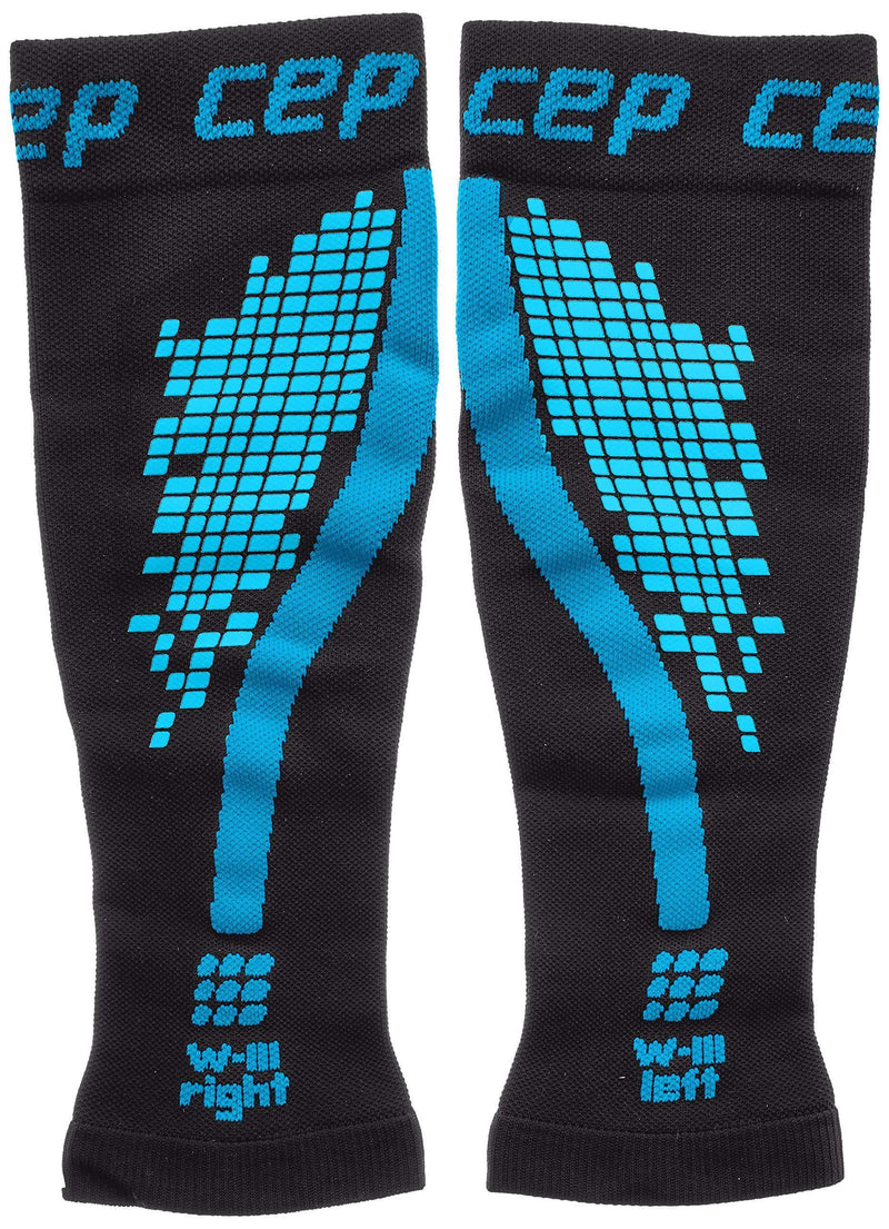 [Australia] - CEP - Nighttech CALF SLEEVE 2.0, reflective leg sleeves for women, socks for precise calf compression, made by medi, made in Germany II Blue 