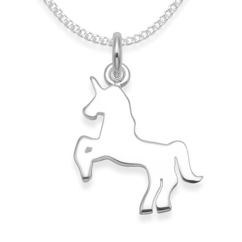 [Australia] - Heather Needham Silver: Solid Sterling Silver Unicorn Necklace on 16" sterling Silver chain - SIZE: 14mm x 12mm. 4932/16 