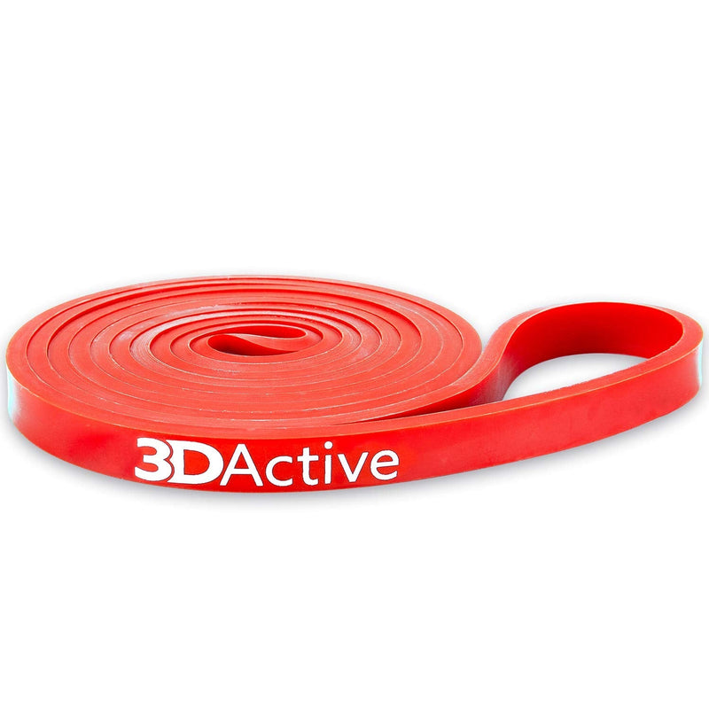 [Australia] - 3DActive Pull Up Assist Band - Resistance Band for Strength Training, Powerlifting, Body Stretching, CrossFit. Free Exercise Guide. #1 Red- 10 to 35 Pounds (1/2 *4.5mm) - Single Band 