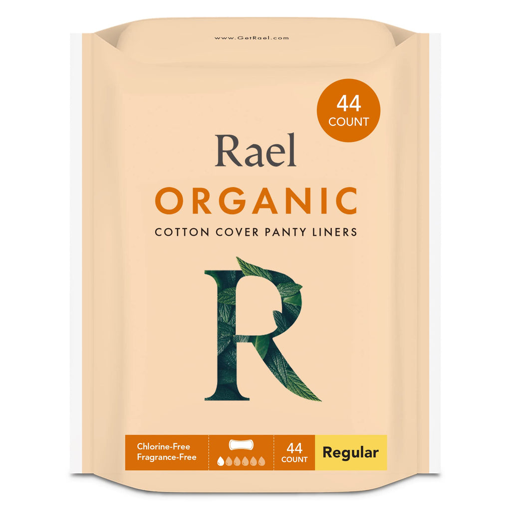 [Australia] - Rael Certified Organic Panty Liners - Chlorine Free, Unscented Pantiliners (Regular, 44 Count) 44 Count (Pack of 1) 