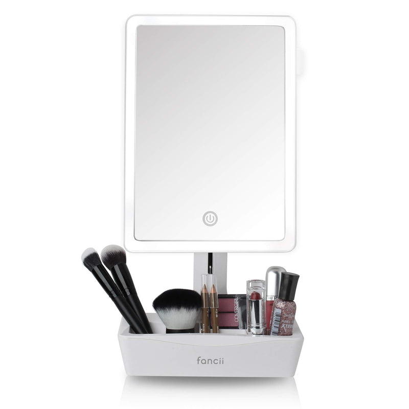 [Australia] - Fancii LED Lighted XL Large Vanity Makeup Mirror with 10X Magnifying Mirror - Dimmable Natural Light, Touch Screen, Dual Power, Adjustable Stand with Cosmetic Organiser (Gala) 