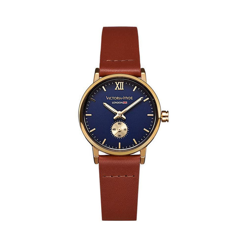 [Australia] - VICTORIA HYDE Retro Elegant Small Dial Quartz Watches for Women Replaceable Genuine Leather Strap Mother's Day Gifts Brown 