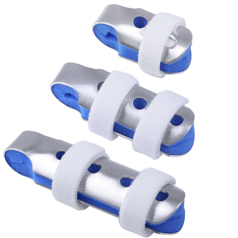 [Australia] - HEPHEAS Finger Splints: 3-Size Pack Made for Finger Knuckle Immobilization of Adults and Children with Soft Foam Interior Loop Straps and Protective Ventilation Holes 
