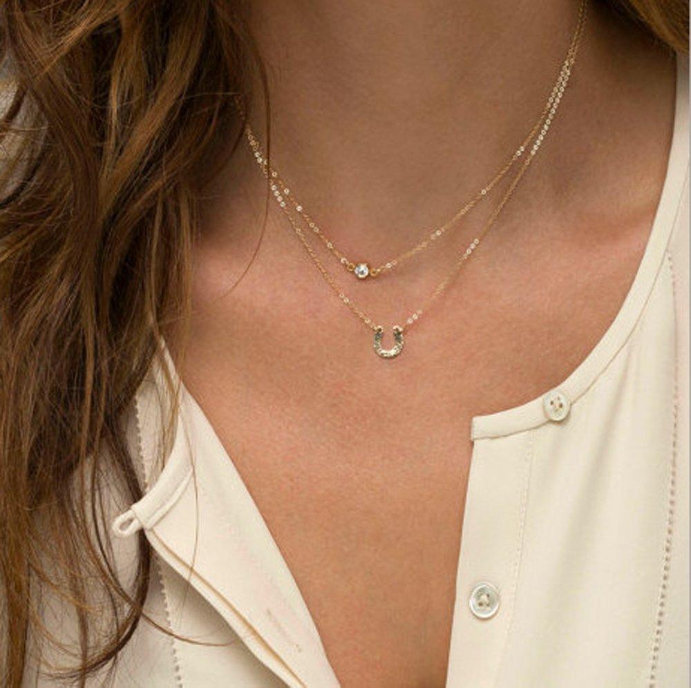 [Australia] - Yean Necklace 2-Tiers Pendant Necklace for Women and Girls 