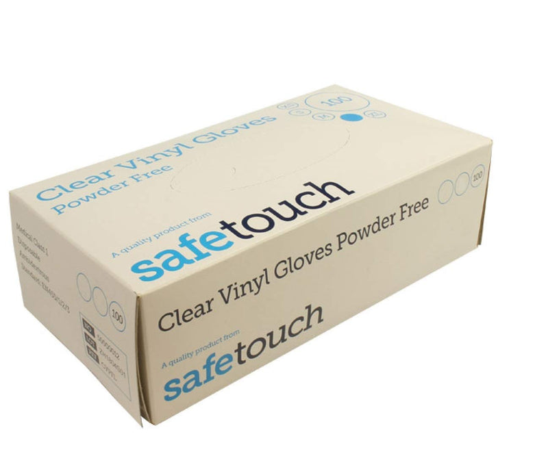 [Australia] - SafeTouch 50000011 Powder Free Clear Vinyl Gloves, Medium (Pack of 100) (Packaging May Vary) 1 