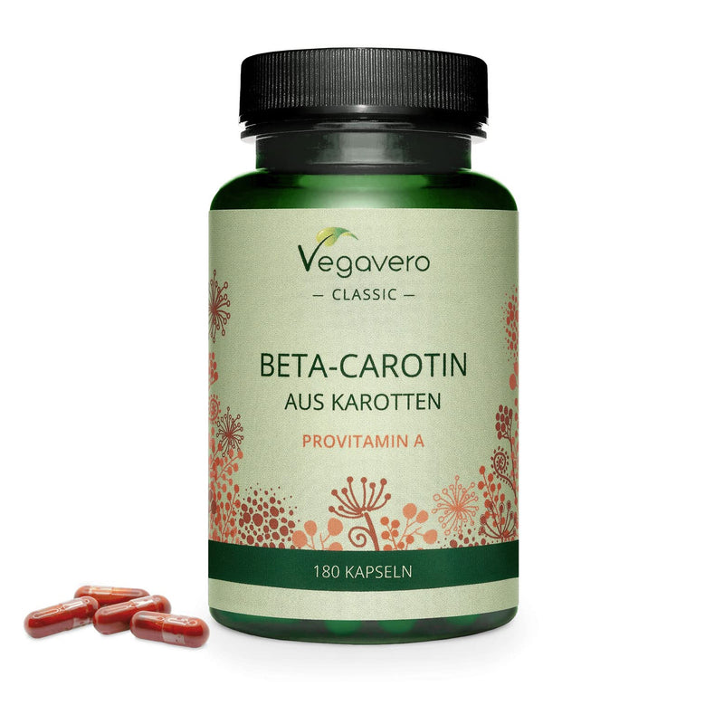 [Australia] - Beta Carotene Vegavero® | 180 Capsules | Tan Accelerator | 100% Natural Source of Vitamin A | Vegan 