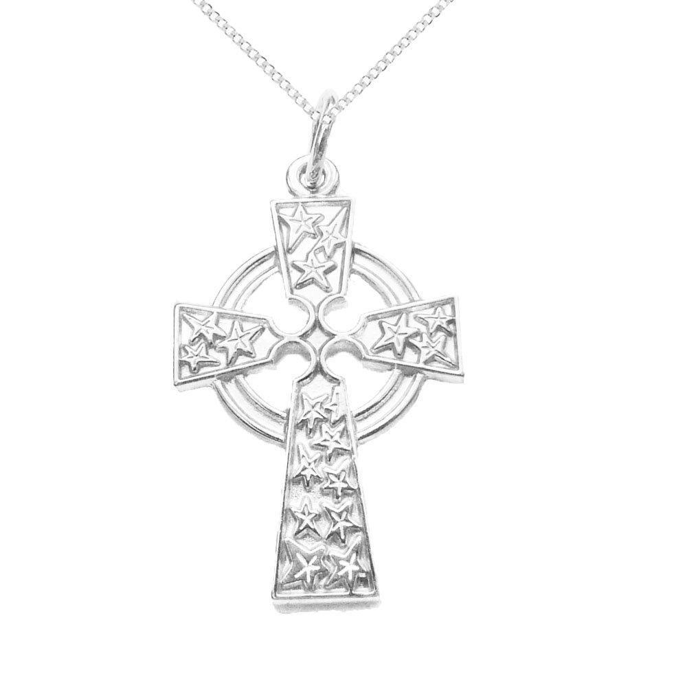 [Australia] - 925 Solid Sterling Silver Celtic Cross Star Pendant with Sterling Silver Chain - An Ancient Symbol of Love - Gift Boxed 