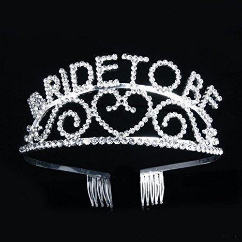 [Australia] - Veewon Bride to Be Tiara Crown Headband Comb Rhinestone Sparkle for Wedding Bridal Shower and Bachelorette Party 