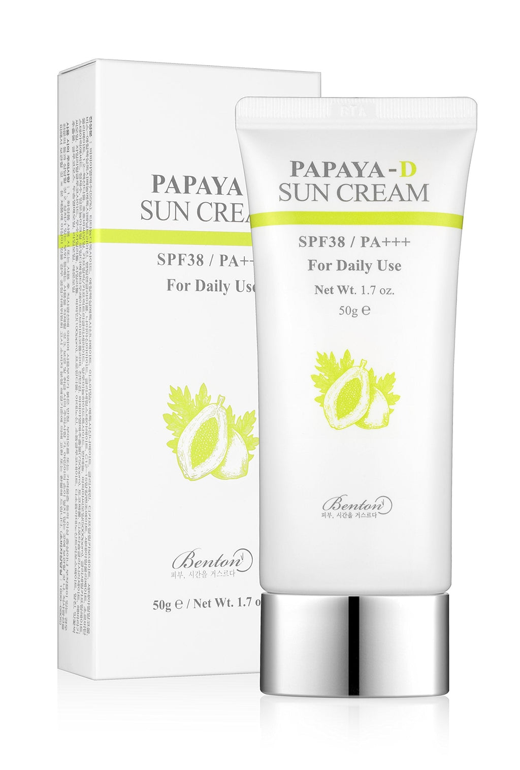 [Australia] - BENTON Papaya-D Sun Cream 50g (1.76 fl.oz.) - Papaya Vitamins Moisturizing & Skin Vitality UV Block Cream, No Harmful Ingredients, for Dry and Sensitive Skin 