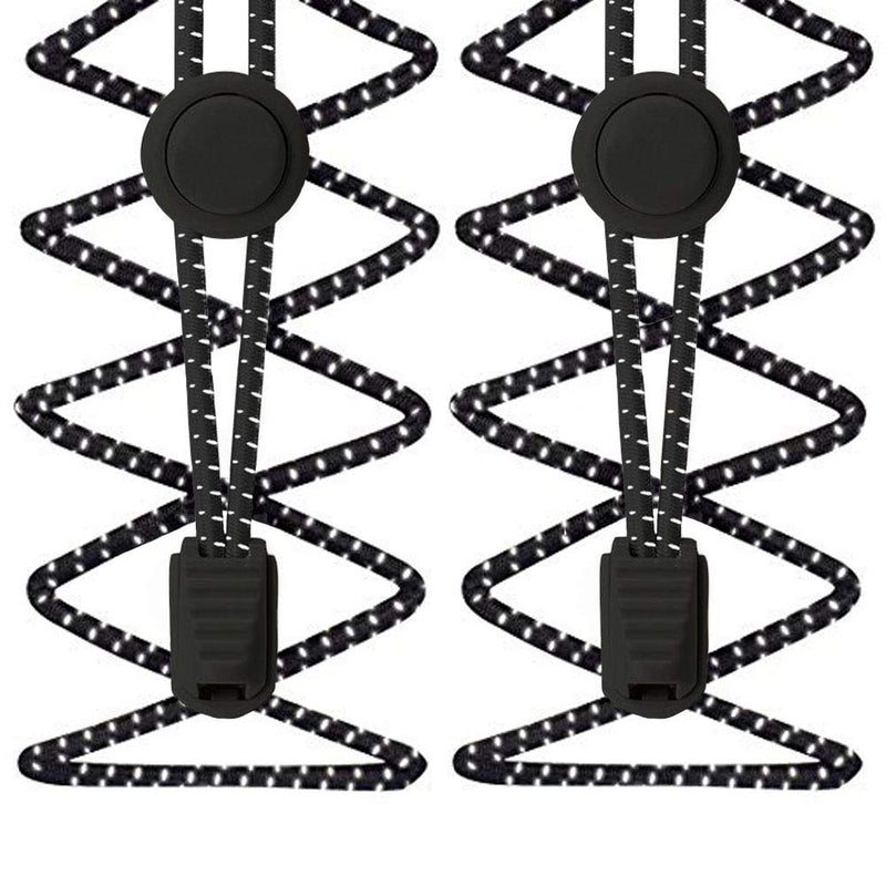 [Australia] - YOCZOX Elastic Lock Shoelaces with Reflective Threads, 3mm Running Triathlon Shoelaces, Easy Fit, More Comfortable, No-tie Speed Lock Laces, 120CM, Black 